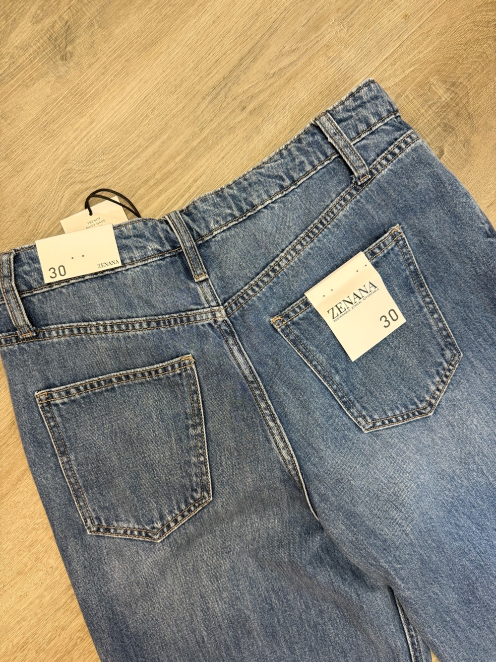 Zenana High Rise Wide Leg Jeans Medium Wash Size 30 NWT 100% Cotton - Picture 5 of 7